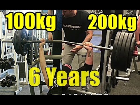 Bench Press from 100kg(220lbs) to 200kg(440lbs) Journey - YouTube.
