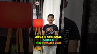 Congratulations Aryan Deshwal for Joining RMS Bengaluru 2026 in Class 6