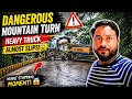 Dangerous Mountain Turn 😱 Heavy Truck Almost Slips! #Dangerousroad #Track #viralvideo #Trandingvideo