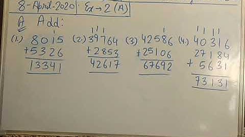 Class 5 ,Ch-2 Operations on large  Numbers (ex-2A ) part 1