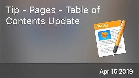 SCOM0830 - Tip - Pages - Table of Contents Update