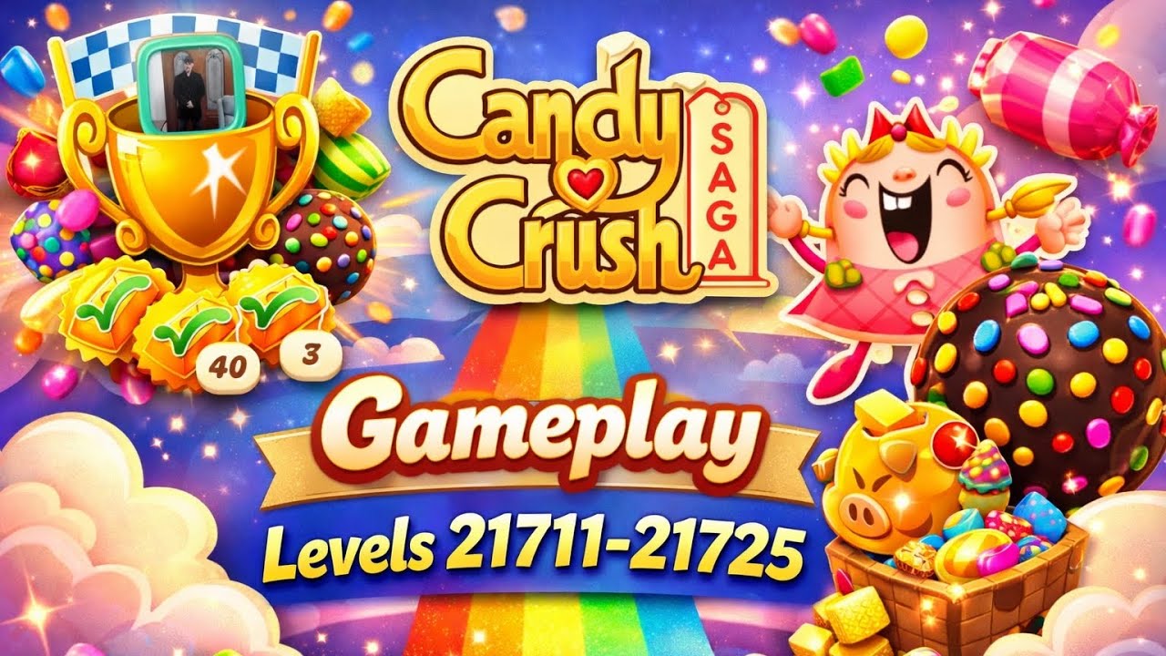 Candy Crush Saga Gameplay Levels 21711-21725 - YouTube