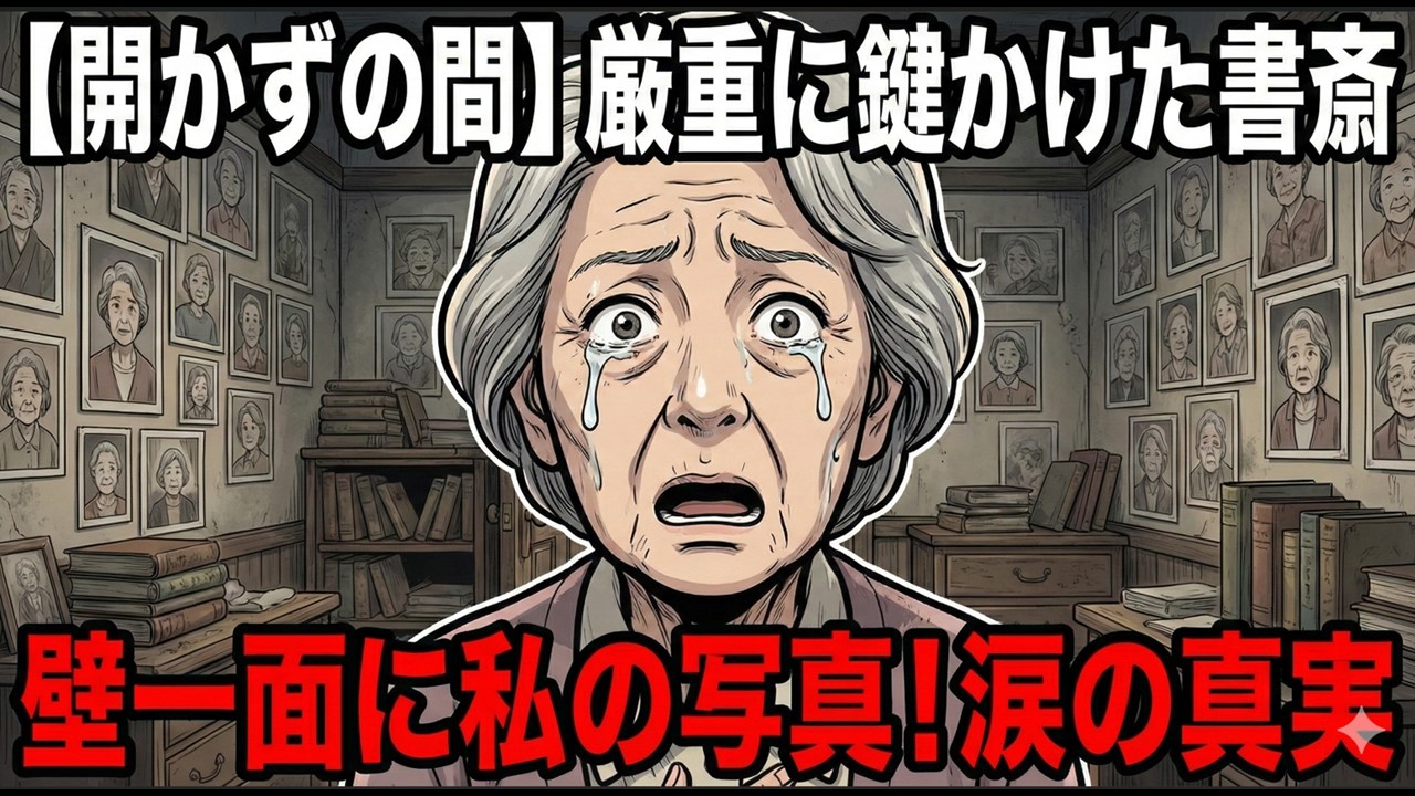【開かずの間】「絶対に入るな」と生前夫が厳重に鍵をかけていた書斎。死後、業者が鍵を開けると…壁一面に私の写真が貼られていた。