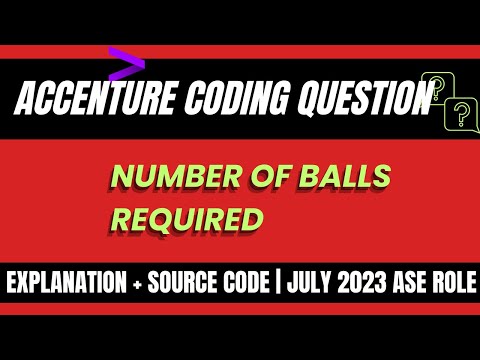 CRACK Accenture Technical Round | NUMBER OF BALLS REQUIRED | #accenture