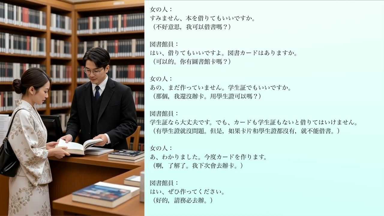 JLPT N4 LISTENING PRACTICE 【図書館】