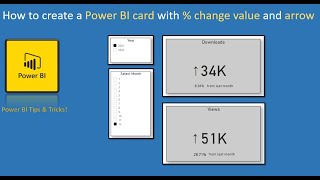 How To create a Card in Power BI with Percentage change and up down Arrows