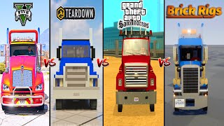 GTA 5 TOW TRUCK VS TEARDOWN TOW TRUCK V GTA SA TOW TRUCK VS BRICK RIGS TOW TRUCK WHICH IS BEST?