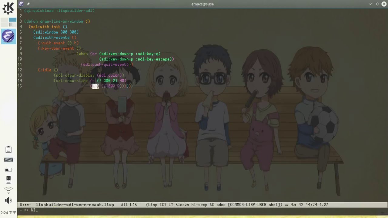lispbuilder-sdl Tutorial #1. Draw line