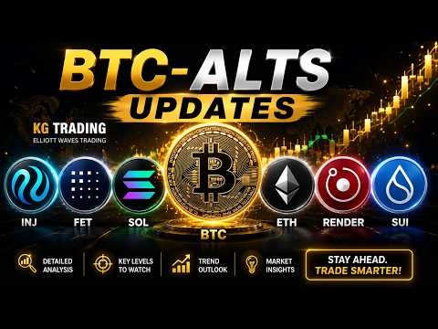 Video preview for BTC, ETH, SOL, SUI, RNDR, FET & INJ | Crypto Market Next Move Revealed! Mark These Targets
