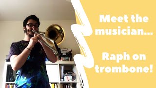 Meet the musician! Raph on Trombone, from London Rhymes 🎺 Introduction to instruments for kids.