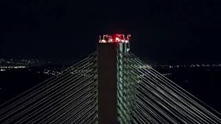 Loading Cable Collars High Above the Port Mann and Alex Fraser bridges