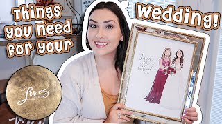 THINGS YOU NEED FOR YOUR WEDDING | Guest Book, Bridesmaid Gifts, Signage & more! screenshot 1