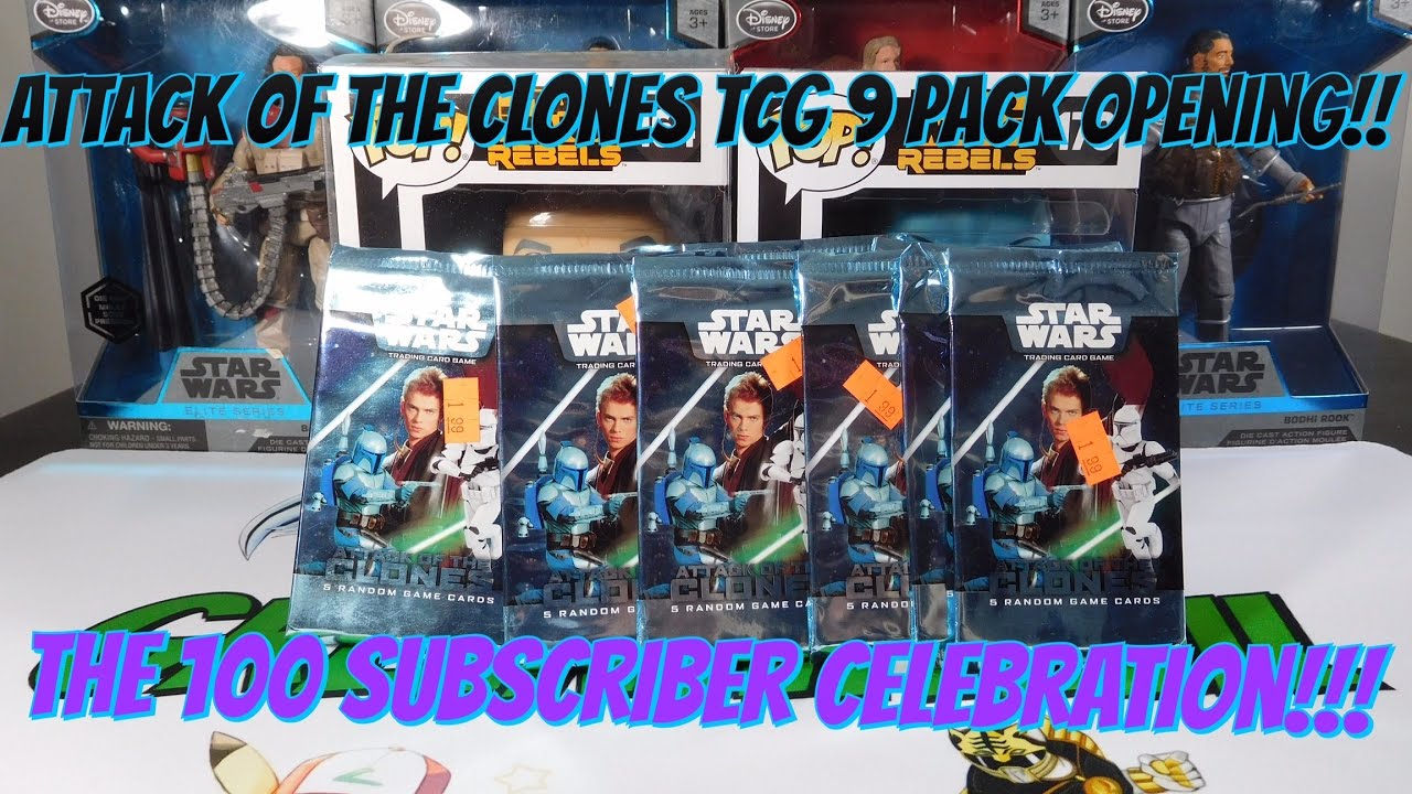 Star Wars TCG: The Clone Wars 9 Pack OPENING! (The 100 Subscriber Celebration!)