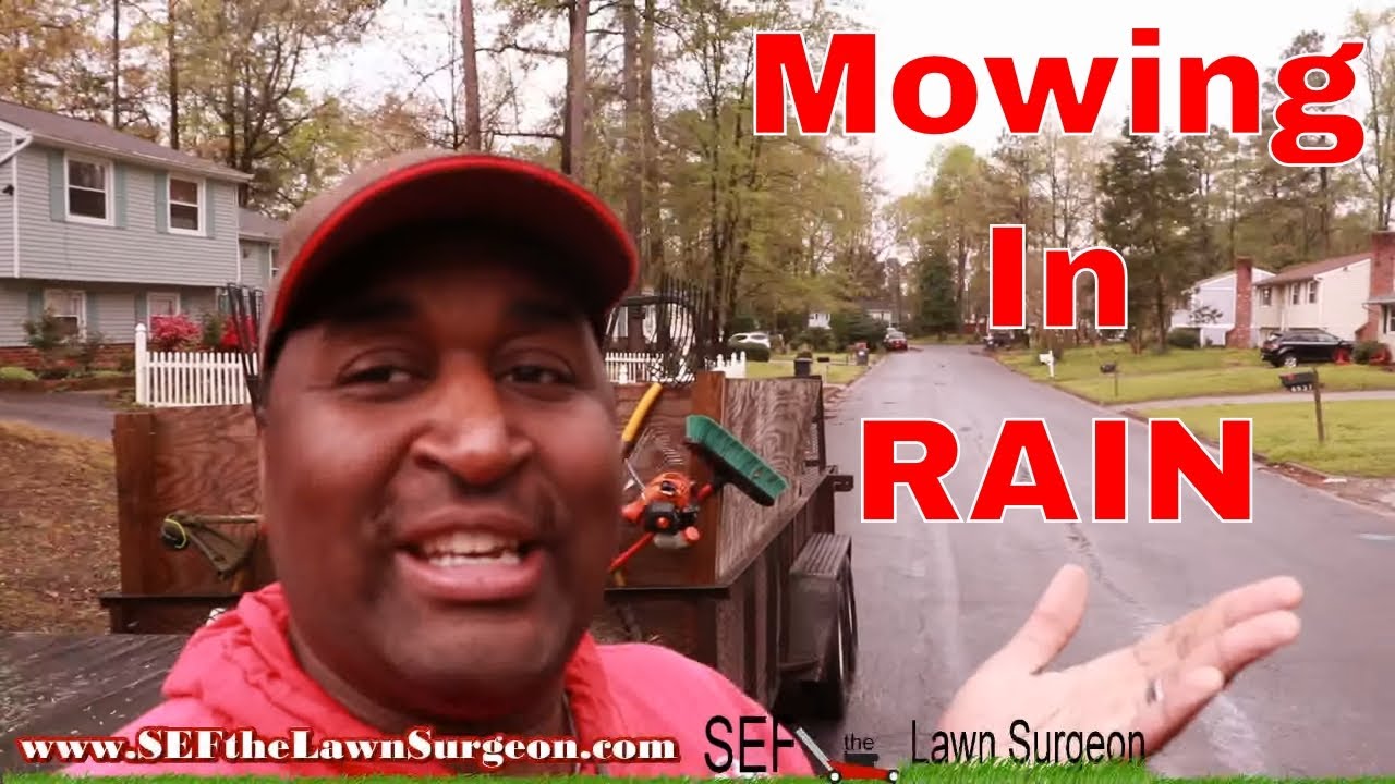 Mowing in the Rain - Solo Lawn Care Business