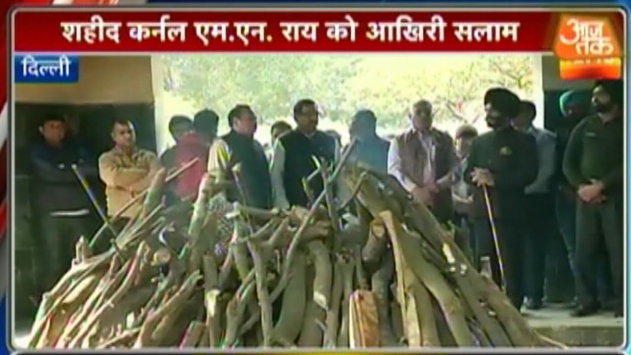 Colonel M Rai Martyred hero Colonel M N Rai cremated - YouTube
