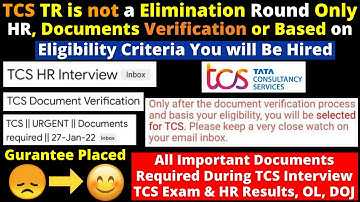 TCS TR is Easy to Crack! Direct HR, DV Round & All Imp. Documents Required for TCS TR & HR Interview