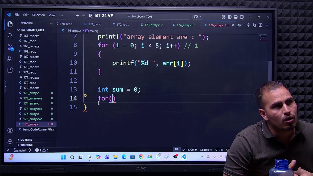 C live Coding ( Array in C lanaguge) - YouTube