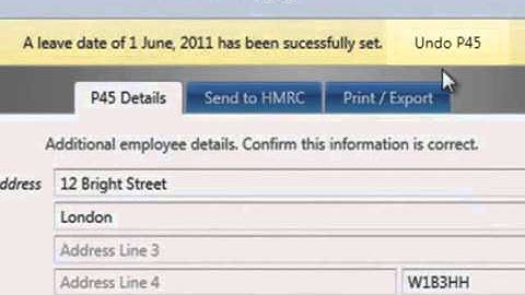 BrightPay Payroll Software UK: Reversing a P45