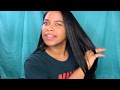 CURLY TO STRAIGHT HAIR USING COCONUT OIL | NO FRIZZ | BONE STRAIGHT FLAT IRON PRESS ON HEALTHY HAIR