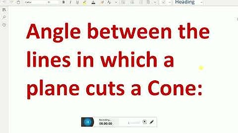 Analytical Solid Geometry: - ( Angle between two lines where the Cone cuts the given plane ) - 109.