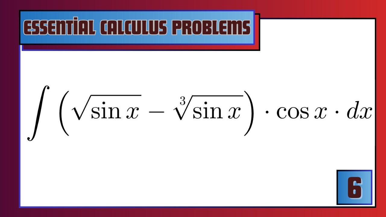 🎯 ∫(√(sin x) - ∛(sin x))·cos(x) dx — Substitution Method | North Campus