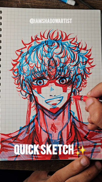 Drawing Evil Eye (jin enjoji)✨️👀 3D Glasses #dandadan #anime #drawing