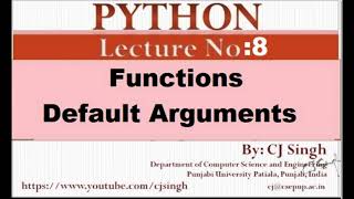 Python in Punjabi: Functions, Arguments, Default argument, CBSE class 11 Chapter 7Computer Science