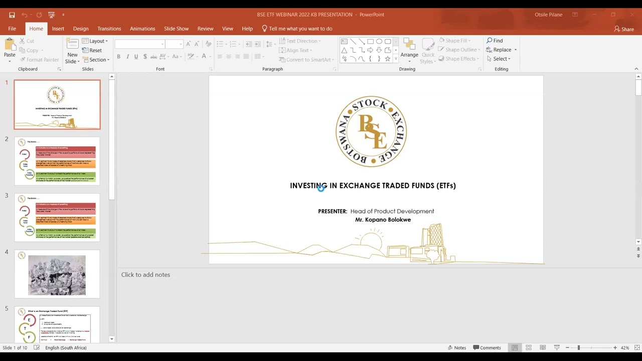 BOTSWANA STOCK EXCHANGE: INVESTING IN EXCHANGE TRADED FUNDS (ETFs) WEBINAR