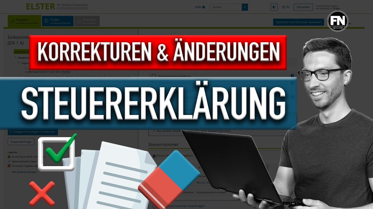 New Steuererklärung korrigieren und ändern Elster | Steuererklärung ändern Elster 2019 2020