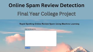 Online Spam Review Detection | Machine Learning | NLP | Python Project | Final Year College Projects