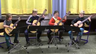 Young Guitarquartet Play Courante By Michael Praetorius