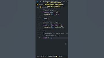 JavaScript Named, Anonymous and Arrow functions #shorts #javascript  #node #youtubeshorts  #html