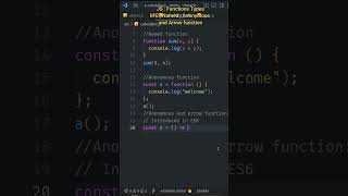 JavaScript Named, Anonymous and Arrow functions #shorts #javascript  #node #youtubeshorts  #html