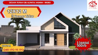 Desain Rumah Indo Model Scandinavian Ukuran 12 X 12M 1 Lantai Ibu Alimatul Hasanan Brebes