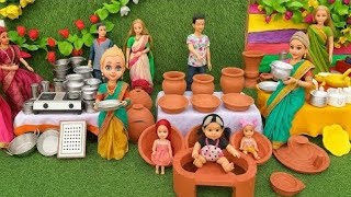 Barbie Doll All Day Routine In Indian Village/Radha Ki Kahani Part -297/Barbie Doll Bedtime Story||