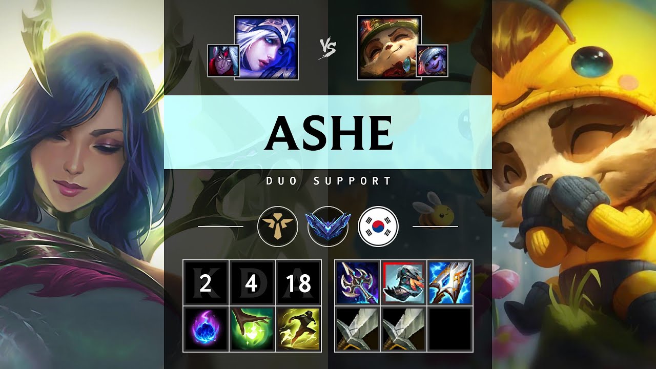 Ashe Support vs Teemo - KR Diamond Patch 25.10