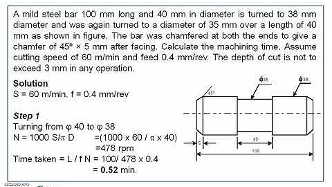 Machining time calculation lathe operations 1