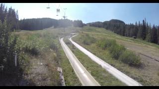 people riding alpine slide, 4k