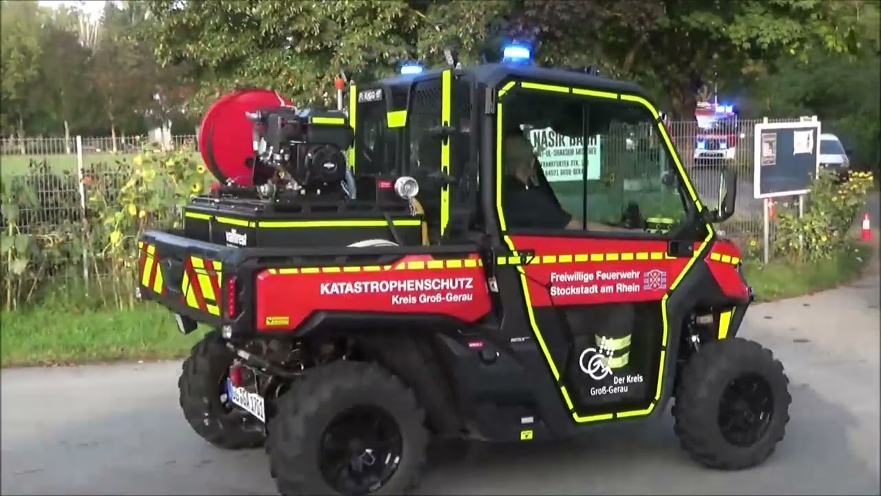 [Katastrophenschutzübung Kreis Groß-Gerau] Einsatzfahrten zum ausgedehnten Waldbrand in Groß-Gerau