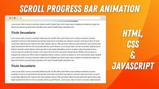 Create a Scroll Progress Bar with HTML, CSS, and Javascript | Tutorial