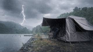 I Finally Found My Dream Camping Spot - Camping in Heavy Rain near Lake screenshot 5