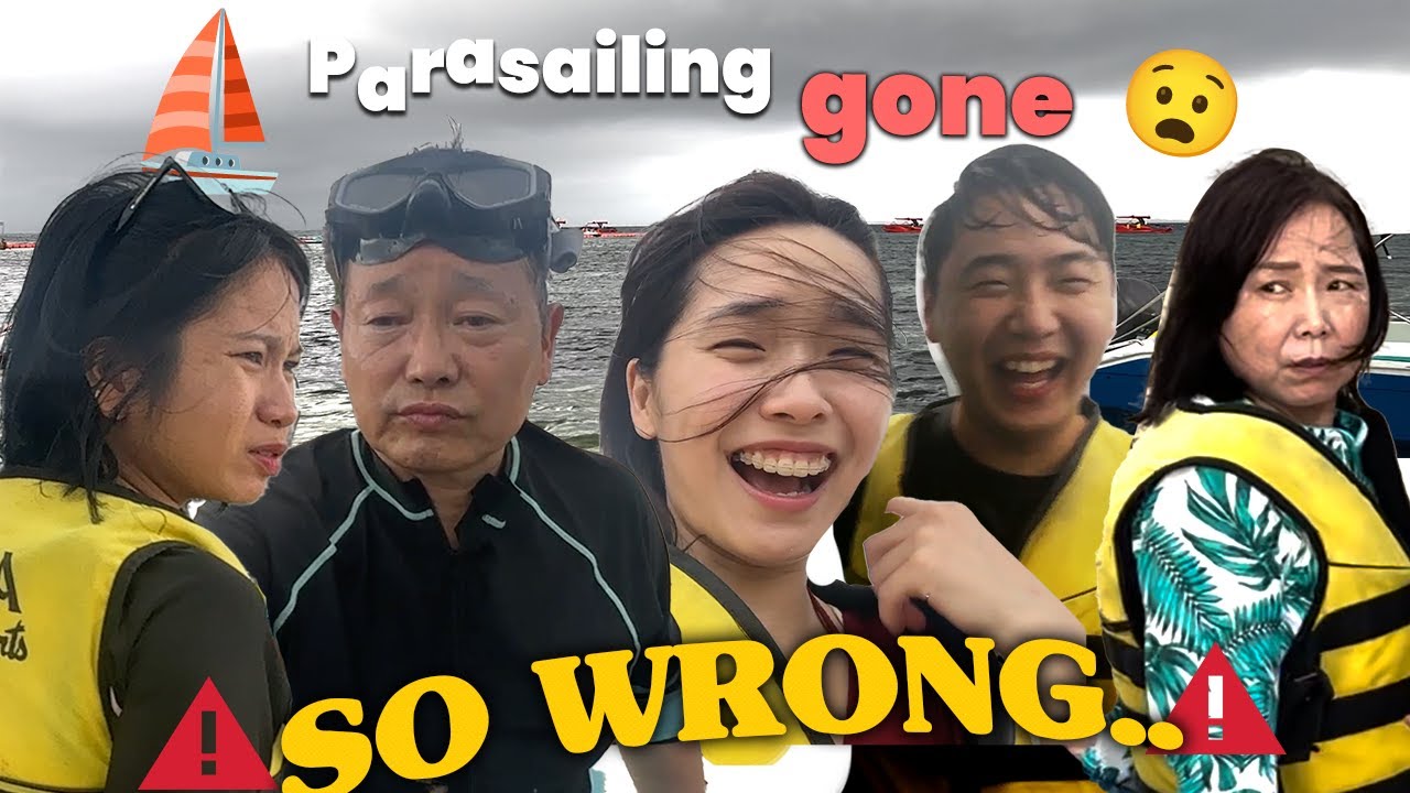 Korean Family's Parasailing in Cebu *GONE SO WRONG..* 😂😭