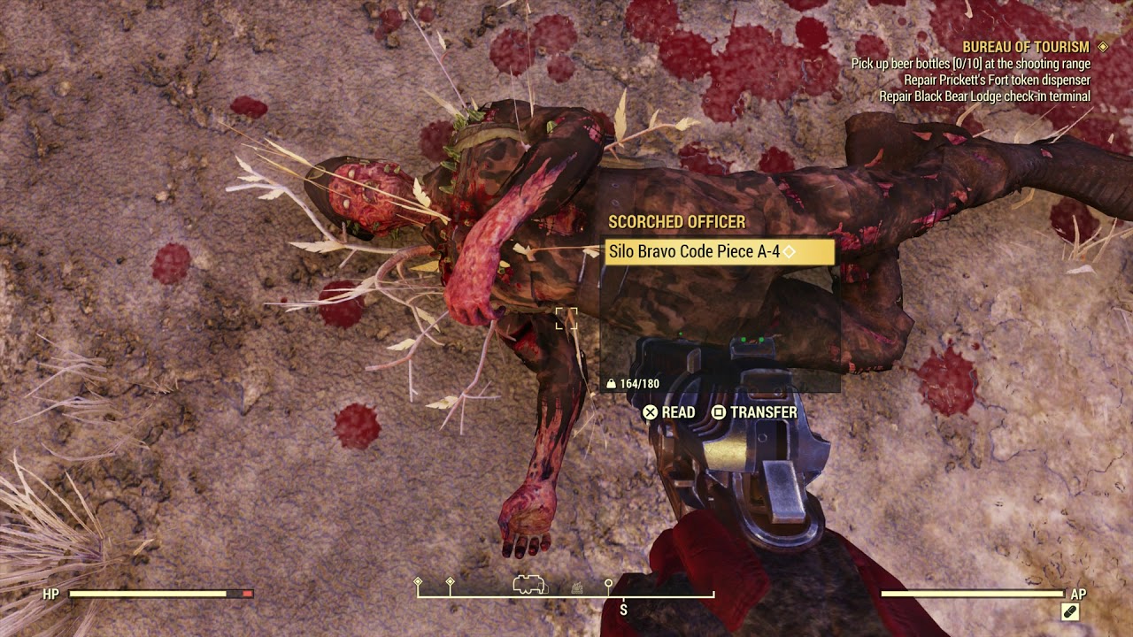 Fallout 76 - Bureau of Tourism: Scorched Officer Location Silo Bravo Code Piece A-4 Gameplay (2018)