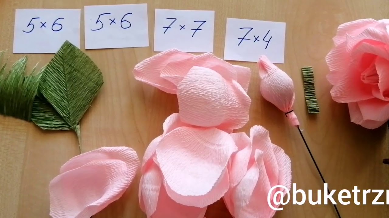 Роза из гофрированной бумаги с конфетой