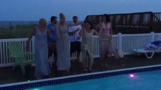 Conn - Ulanowski Wedding - Party Jumping in the pool