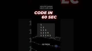 Numbered-Triangular Pattern using Python | Code in 60sec |  @cstricks