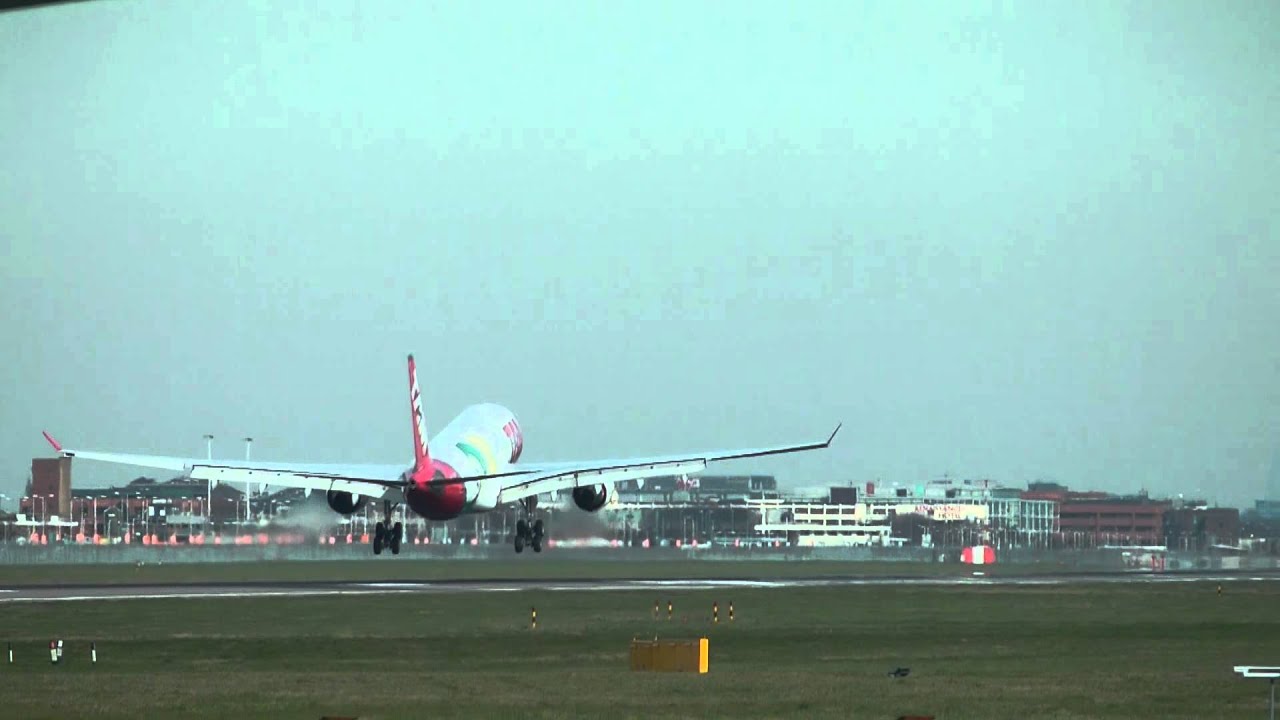 TAM Airlines Airbus A330 landing at London Heathrow