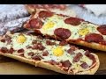 Paninis caseros o pan pizza de fuet, chorizo y huevos de codorniz 🍕 Recetas fáciles sin lactosa