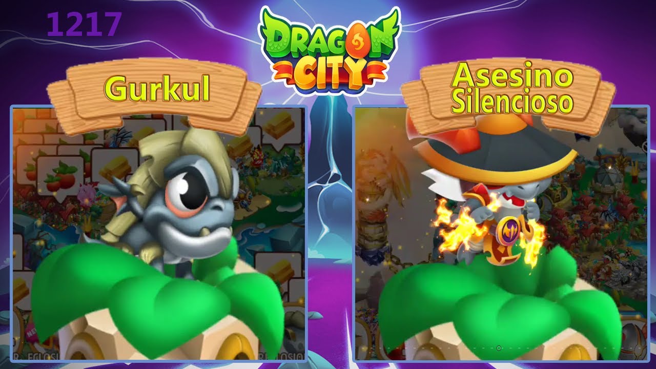 Dragón Gurkul y Dragón Asesino Silencioso en Dragon City 