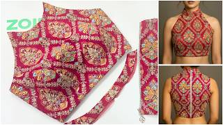 Halter Neck Blouse Cuttting and Stitching | Halter Neck Blouse Cutting | Halter Neck Blouse Design